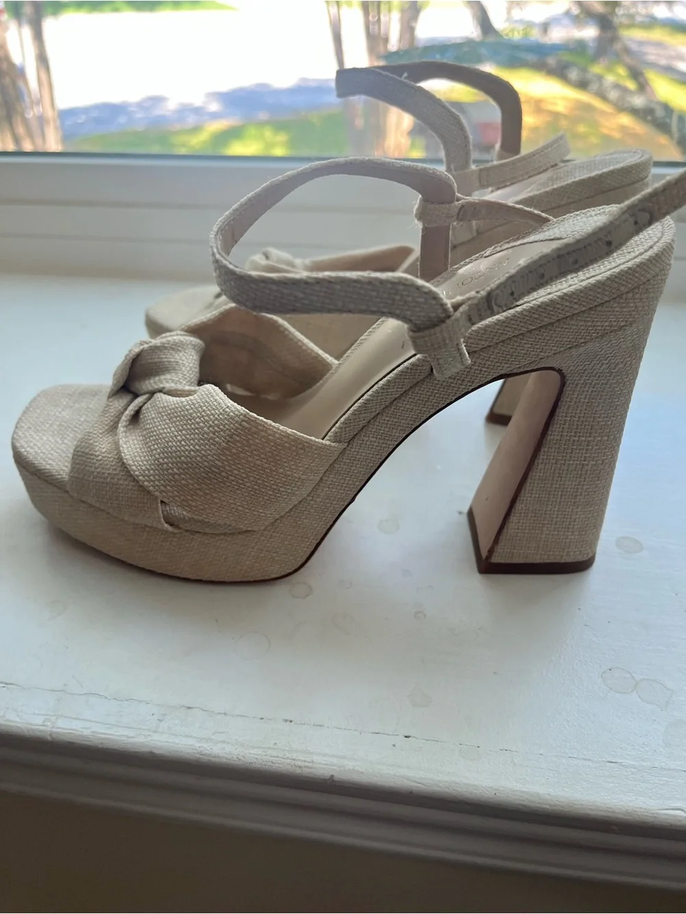 ANTONIO MELANI Beige Knotted Platform Sandal